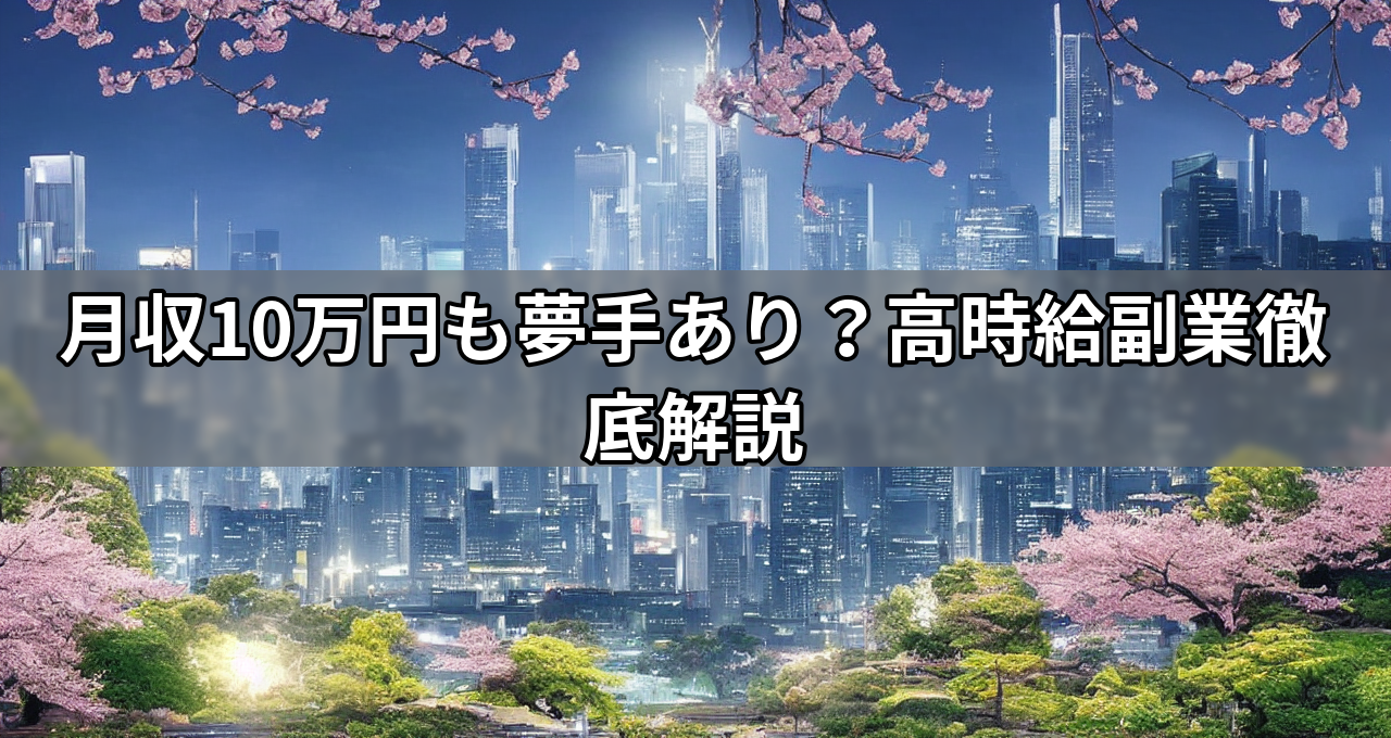 月収10万円も夢手あり?高時給副業徹底解説