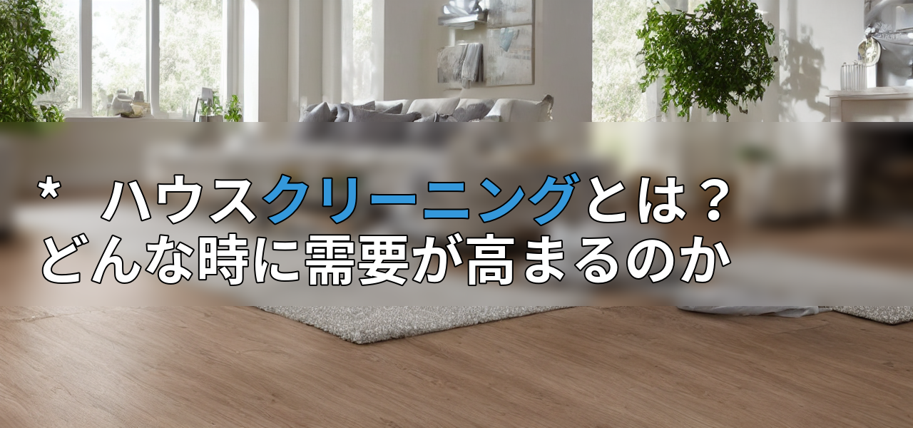 *   ハウスクリーニングとは？ どんな時に需要が高まるのかの画像