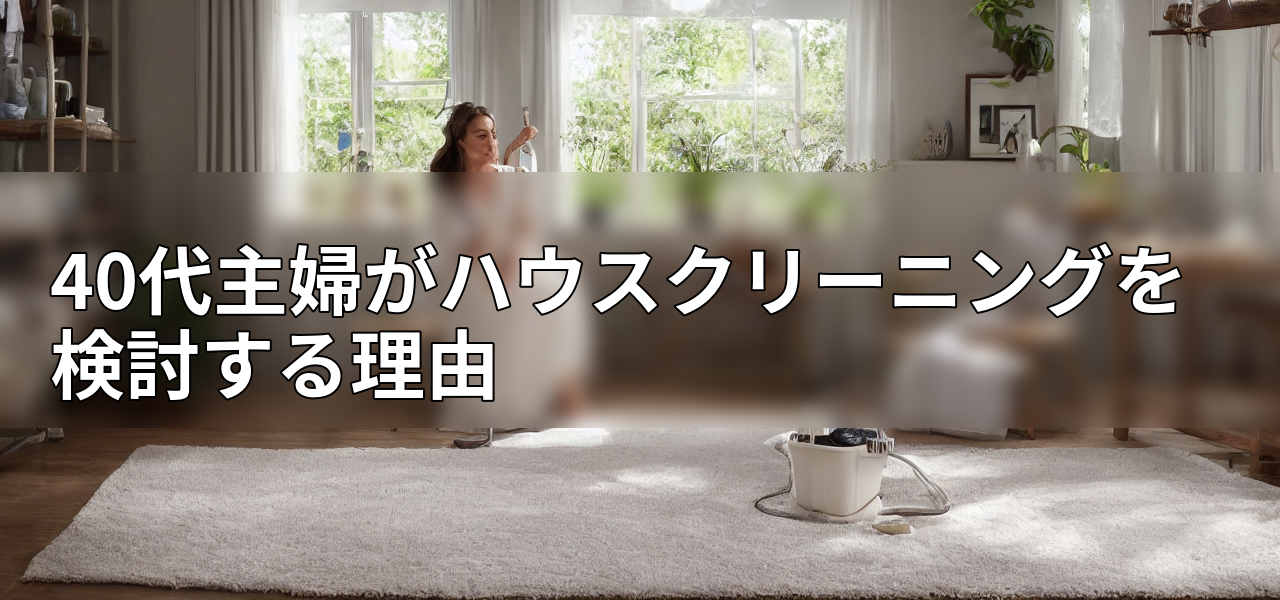 40代主婦がハウスクリーニングを検討する理由の画像