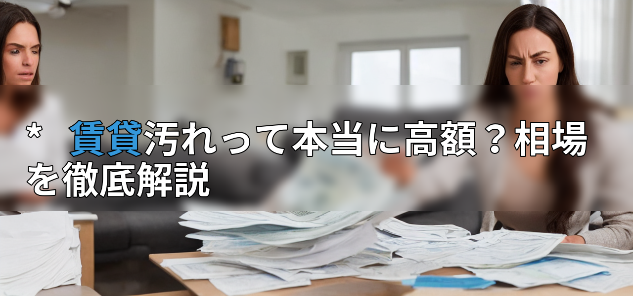 * 賃貸汚れって本当に高額?相場を徹底解説の画像