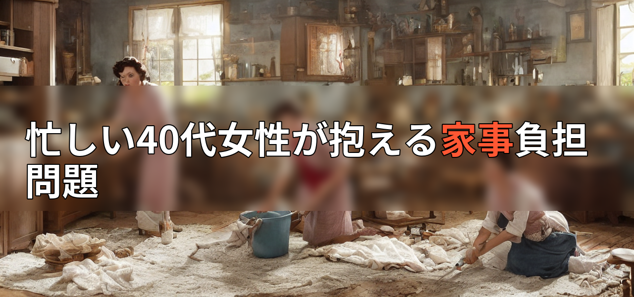 忙しい40代女性が抱える家事負担問題の画像