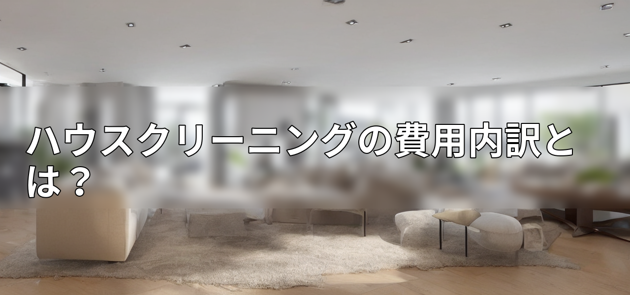 ハウスクリーニングの費用内訳とは？の画像