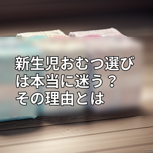 新生児おむつ選びは本当に迷う?その理由とはの画像