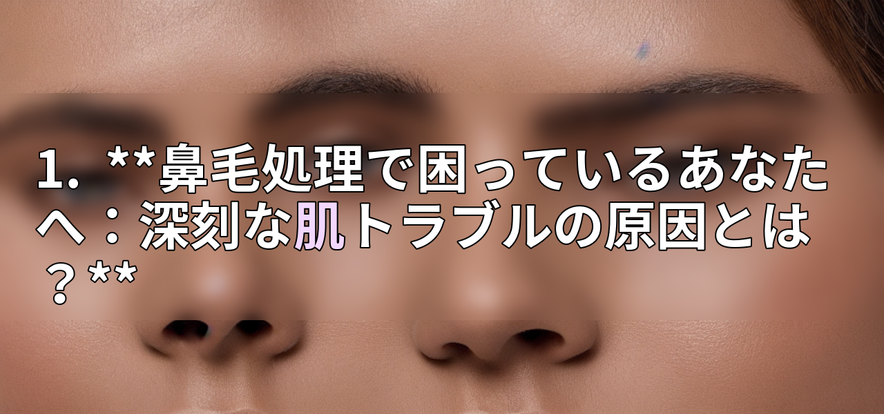 1. **鼻毛処理で困っているあなたへ:深刻な肌トラブルの原因とは?**の画像