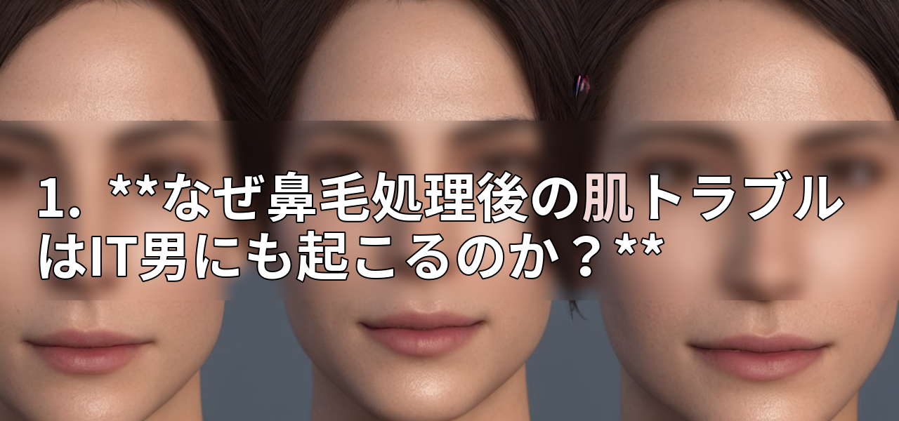 1. **なぜ鼻毛処理後の肌トラブルはIT男にも起こるのか?**の画像