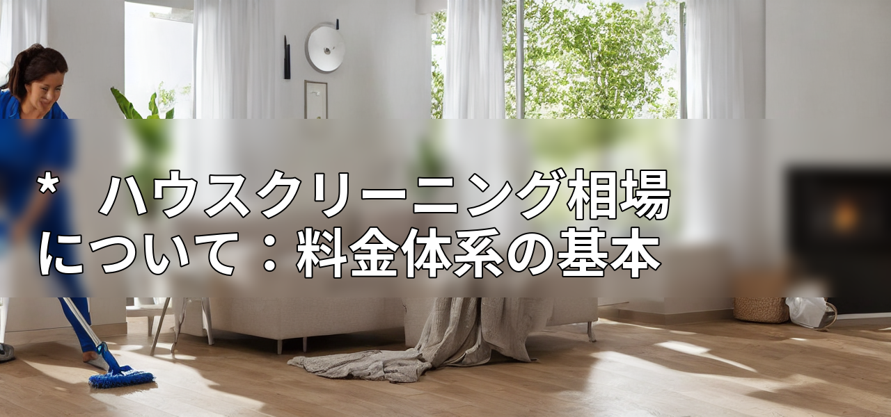 * ハウスクリーニング相場について:料金体系の基本の画像