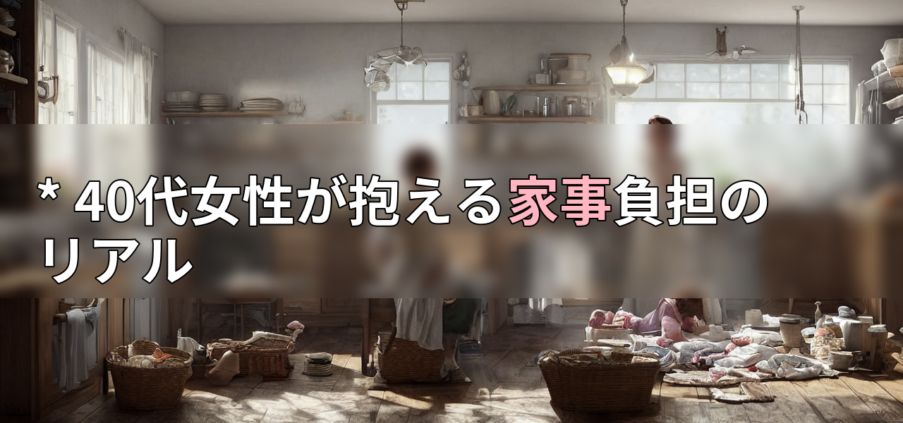 * 40代女性が抱える家事負担のリアルの画像