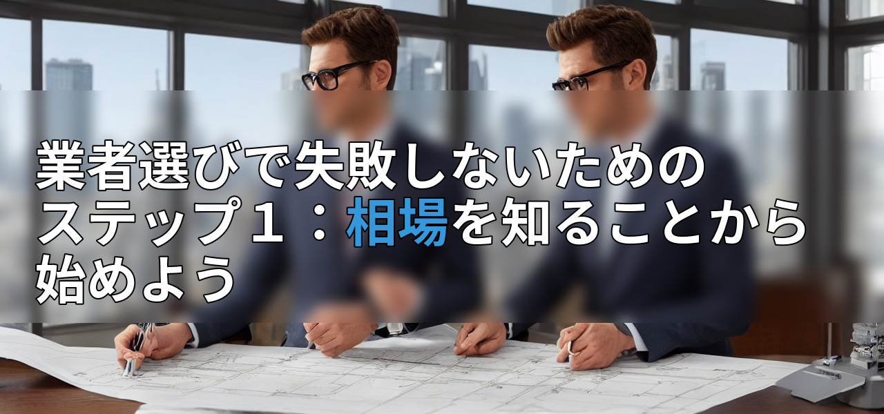 業者選びで失敗しないためのステップ１：相場を知ることから始めようの画像