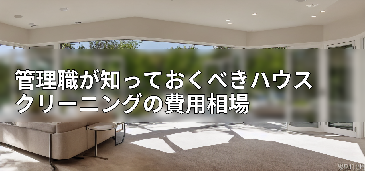 管理職が知っておくべきハウスクリーニングの費用相場の画像