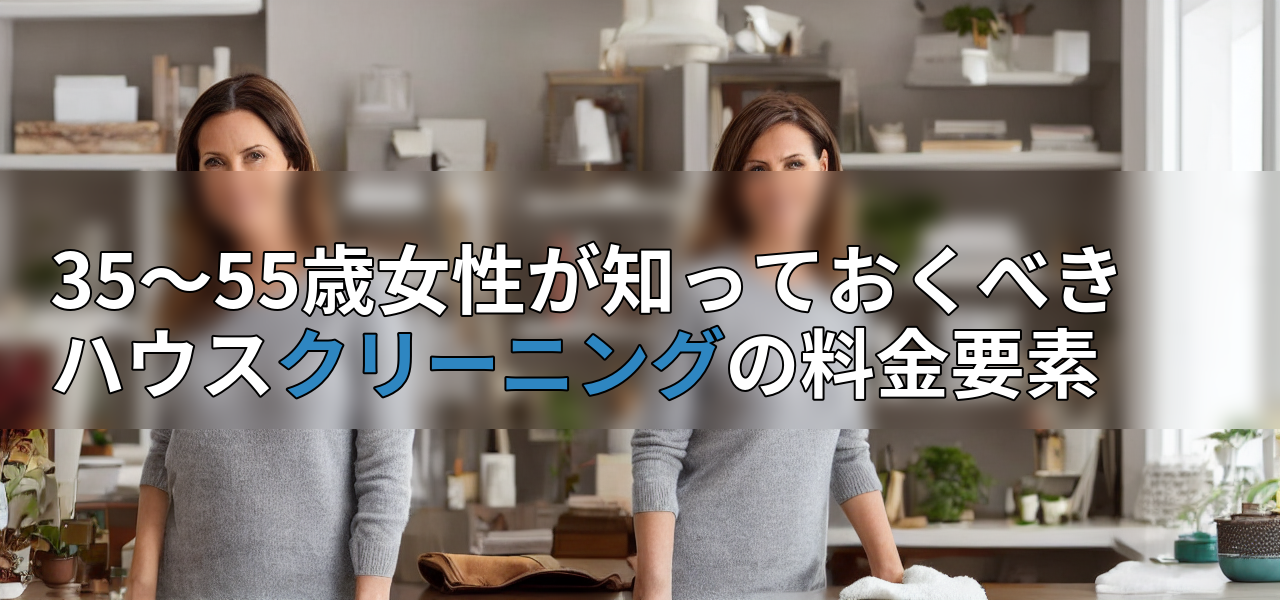 35~55歳女性が知っておくべきハウスクリーニングの料金要素の画像