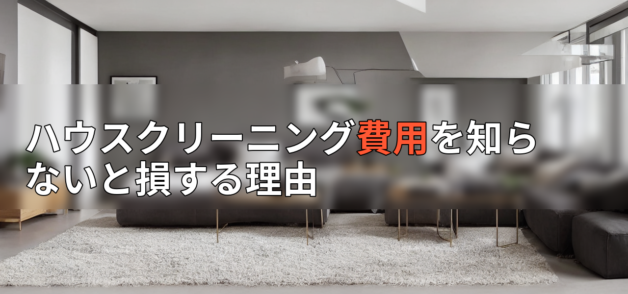 ハウスクリーニング費用を知らないと損する理由の画像