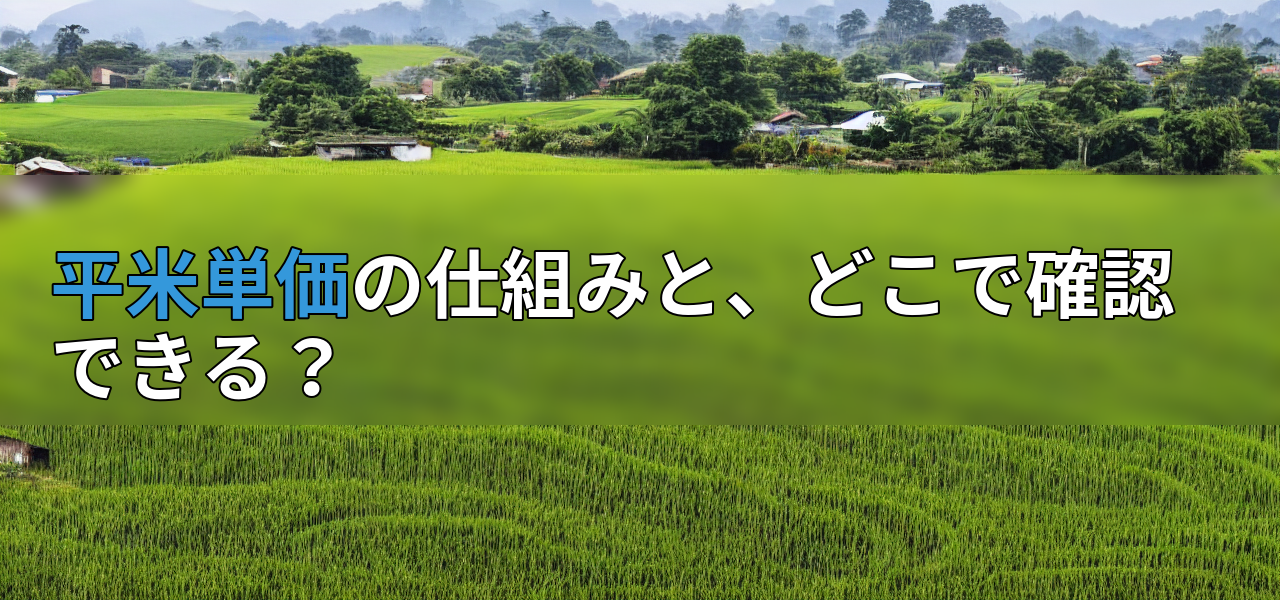 平米単価の仕組みと、どこで確認できる?の画像
