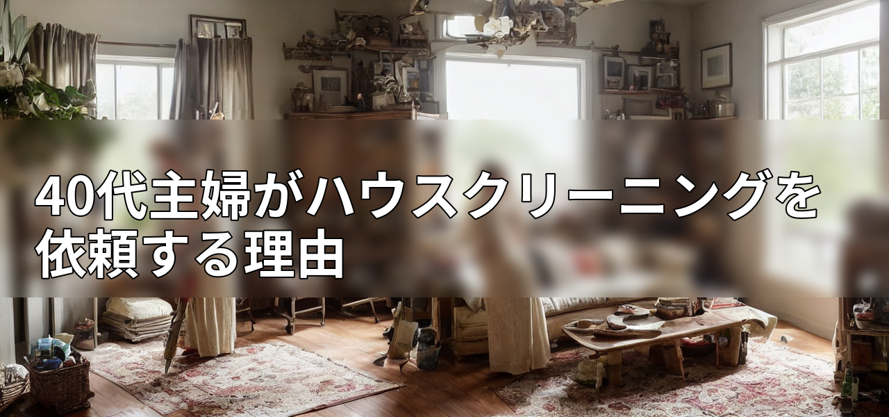 40代主婦がハウスクリーニングを依頼する理由の画像