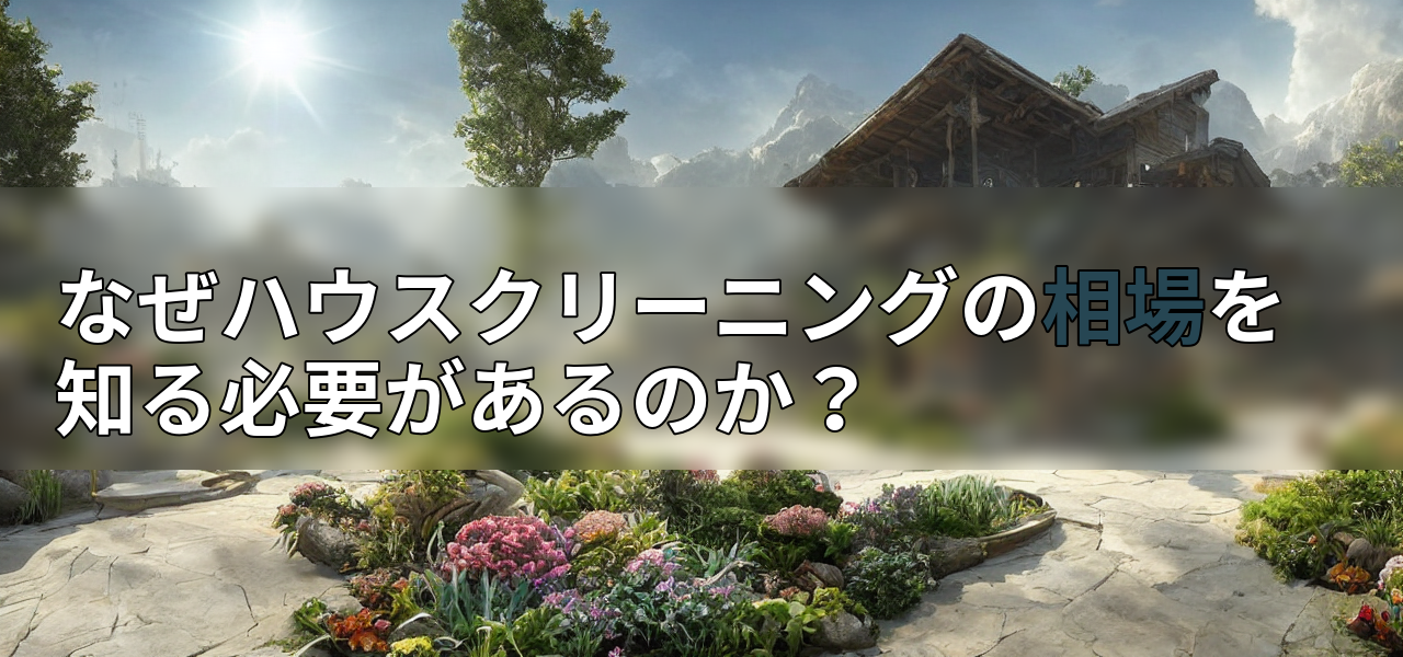なぜハウスクリーニングの相場を知る必要があるのか?の画像