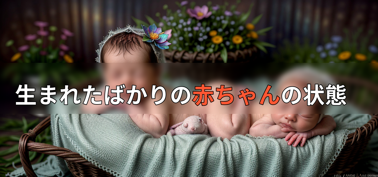 生まれたばかりの赤ちゃんの状態の画像
