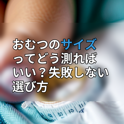 おむつのサイズってどう測ればいい?失敗しない選び方の画像
