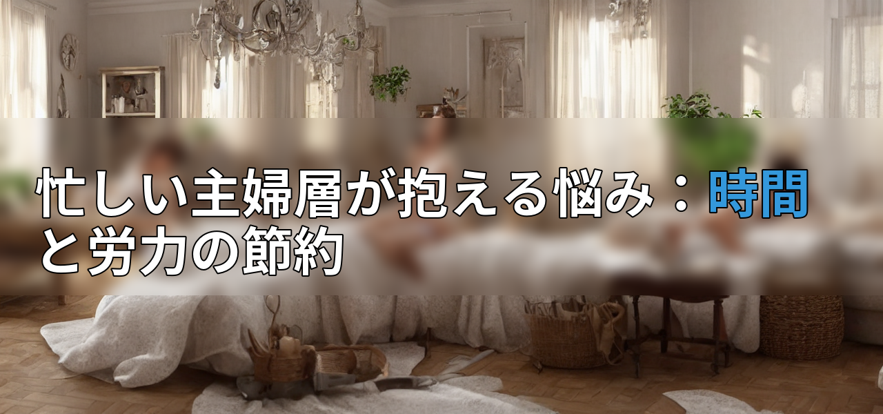 忙しい主婦層が抱える悩み:時間と労力の節約の画像