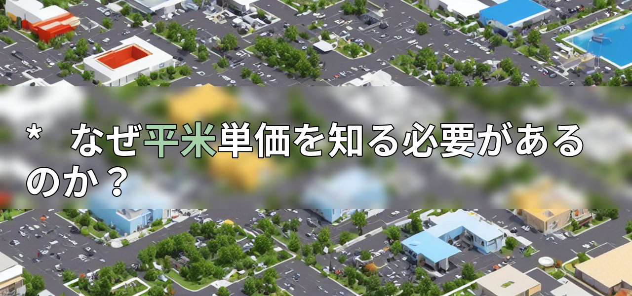 *   なぜ平米単価を知る必要があるのか？の画像