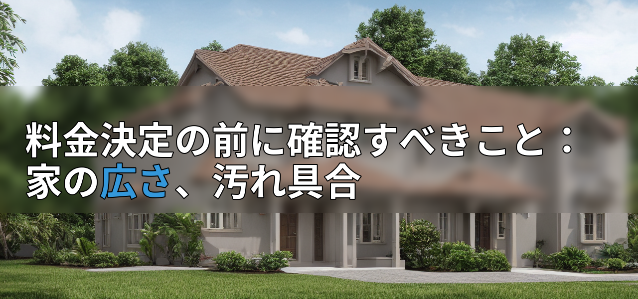 料金決定の前に確認すべきこと:家の広さ、汚れ具合の画像