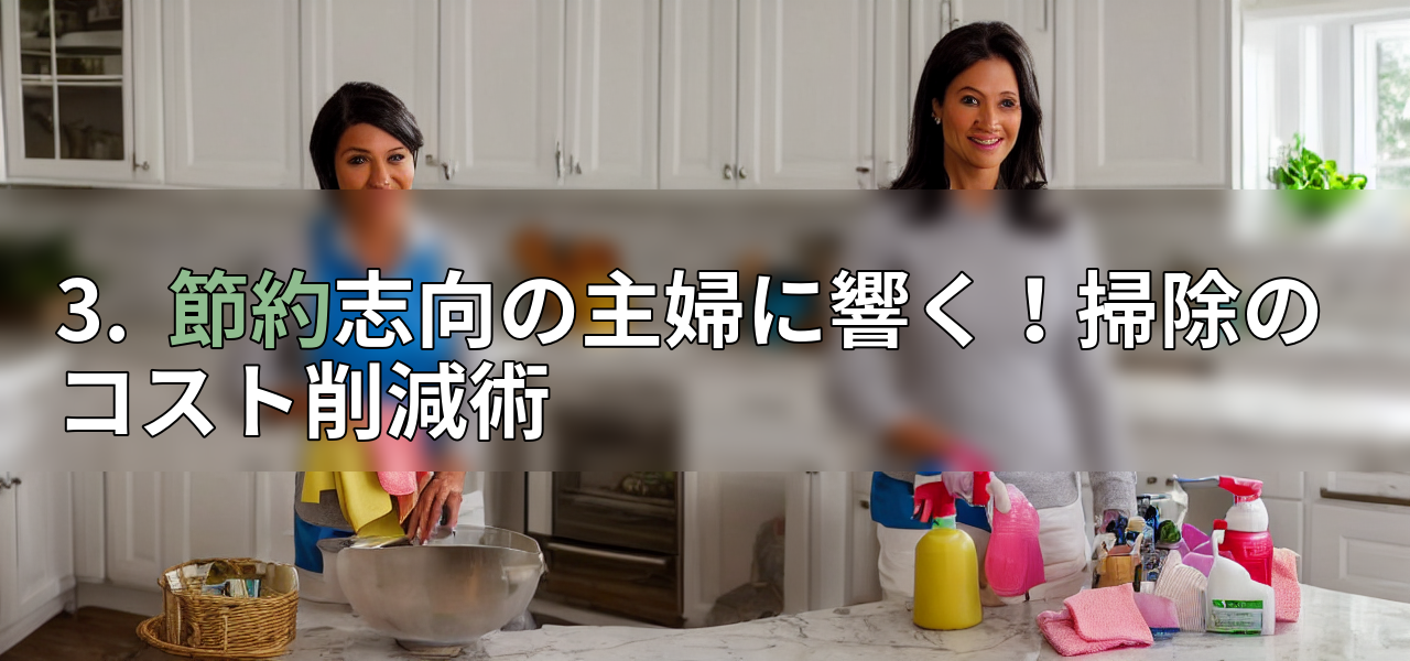 3. 節約志向の主婦に響く!掃除のコスト削減術の画像