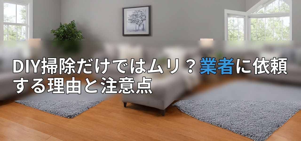 DIY掃除だけではムリ?業者に依頼する理由と注意点の画像
