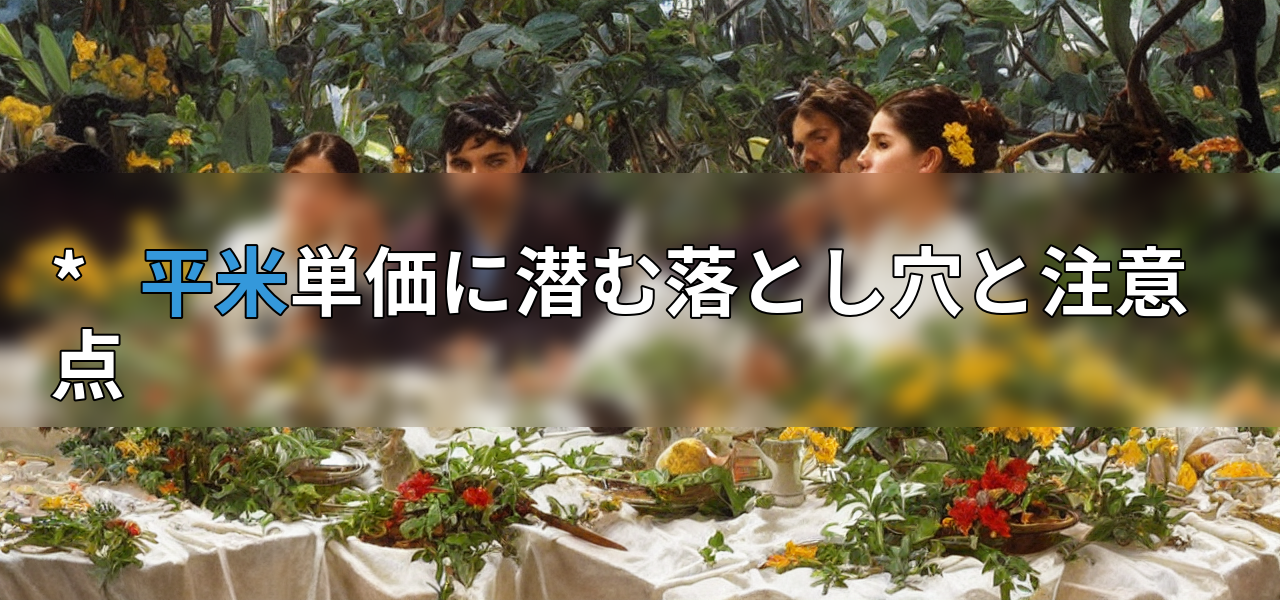 * 平米単価に潜む落とし穴と注意点の画像