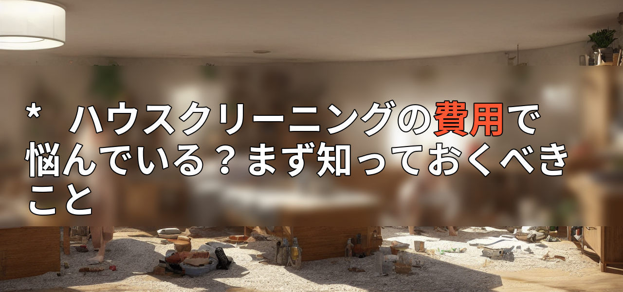 * ハウスクリーニングの費用で悩んでいる?まず知っておくべきことの画像
