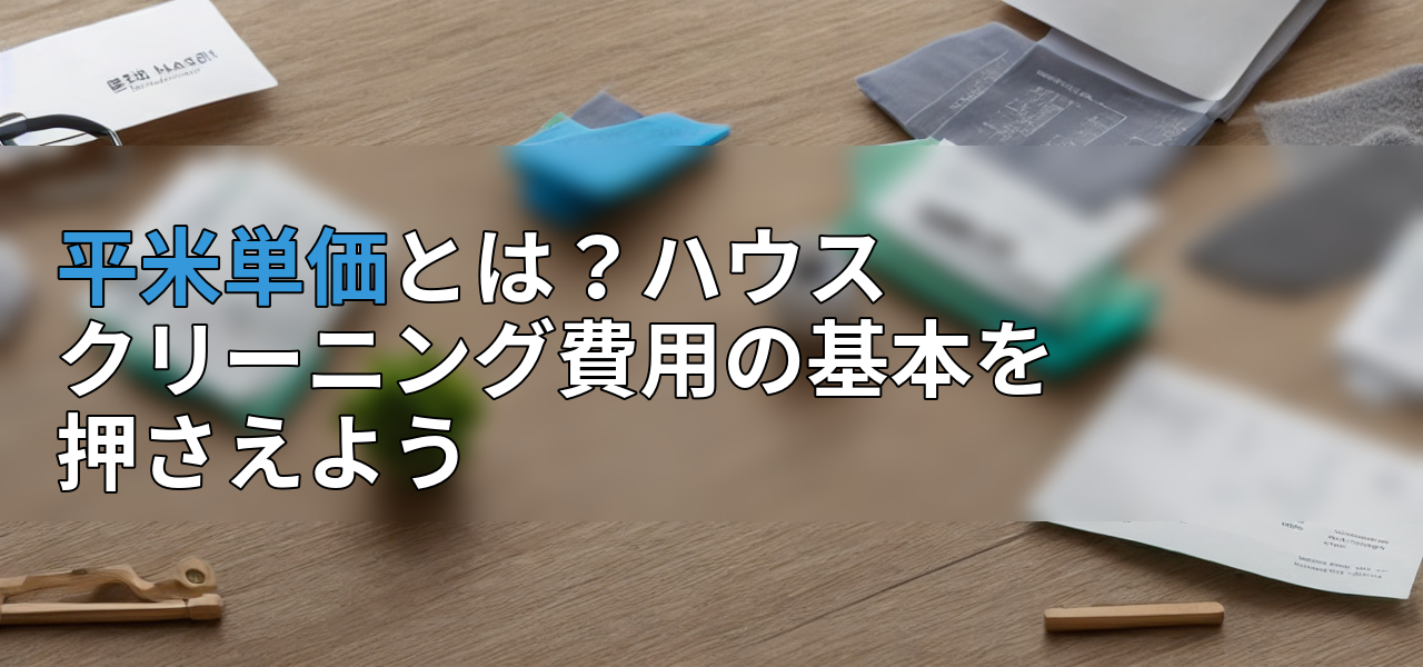 平米単価とは?ハウスクリーニング費用の基本を押さえようの画像