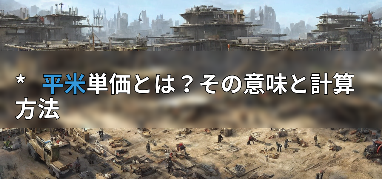 * 平米単価とは?その意味と計算方法の画像