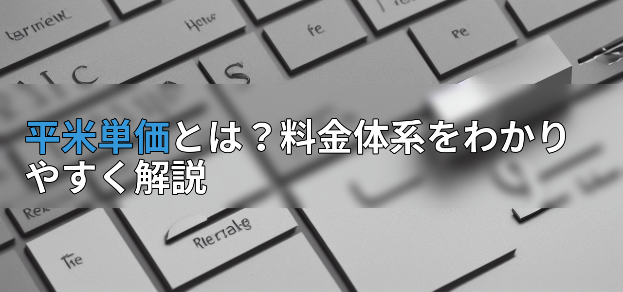 平米単価とは？料金体系をわかりやすく解説の画像