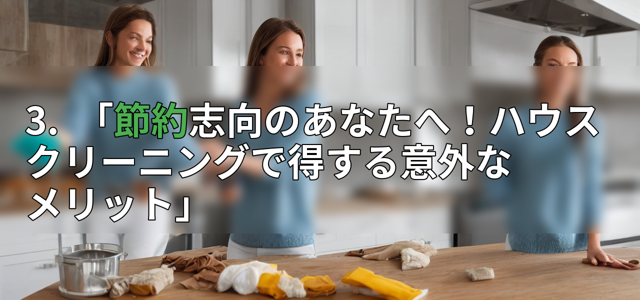 3. 「節約志向のあなたへ!ハウスクリーニングで得する意外なメリット」の画像