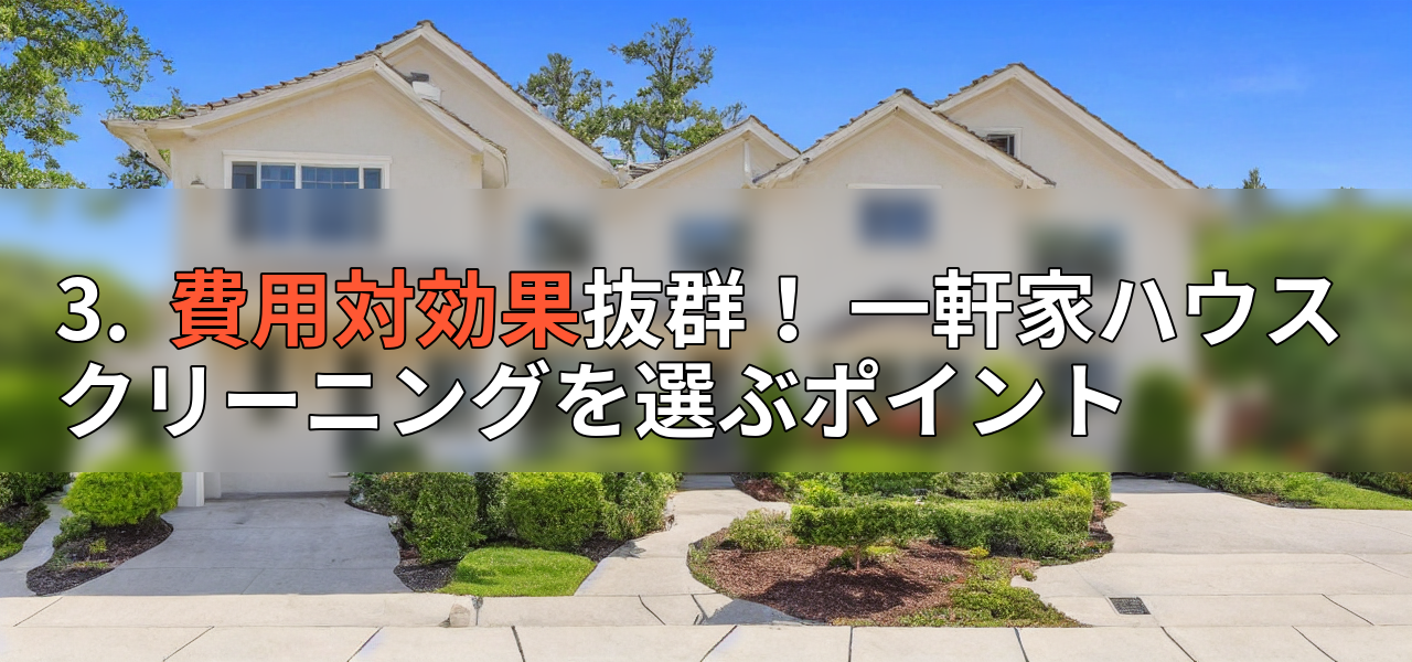 3. 費用対効果抜群! 一軒家ハウスクリーニングを選ぶポイントの画像