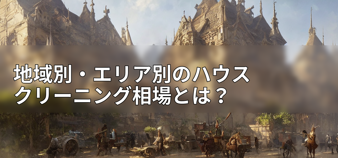 地域別・エリア別のハウスクリーニング相場とは?の画像