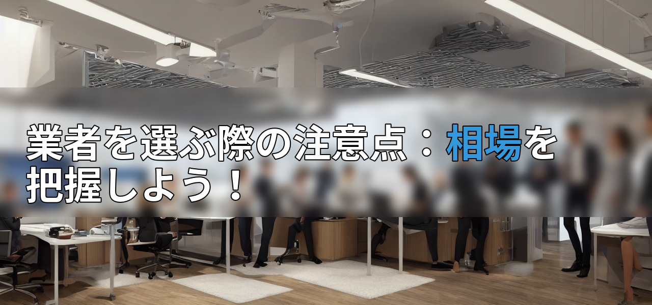 業者を選ぶ際の注意点:相場を把握しよう!の画像