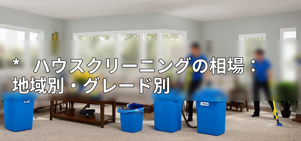 *   ハウスクリーニングの相場：地域別・グレード別の画像