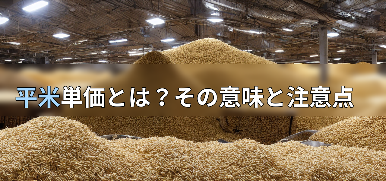 平米単価とは?その意味と注意点の画像