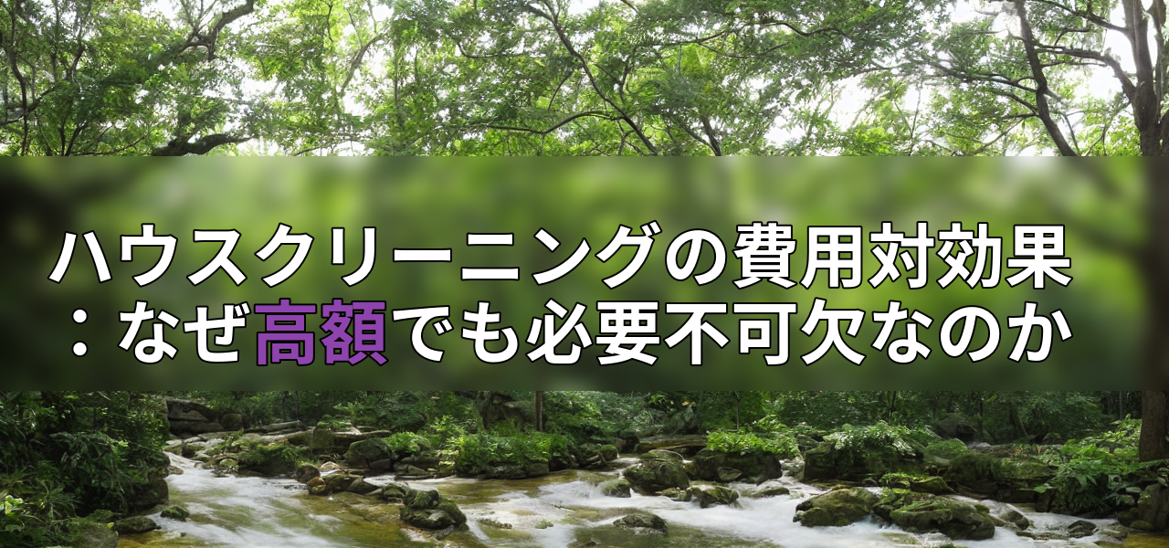 ハウスクリーニングの費用対効果:なぜ高額でも必要不可欠なのかの画像