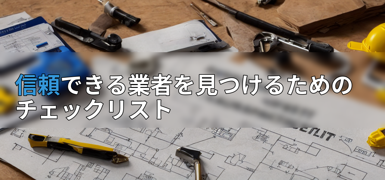 信頼できる業者を見つけるためのチェックリストの画像