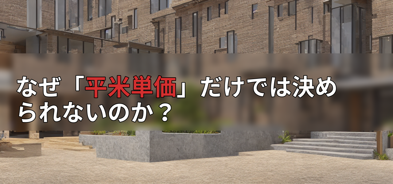 なぜ「平米単価」だけでは決められないのか?の画像