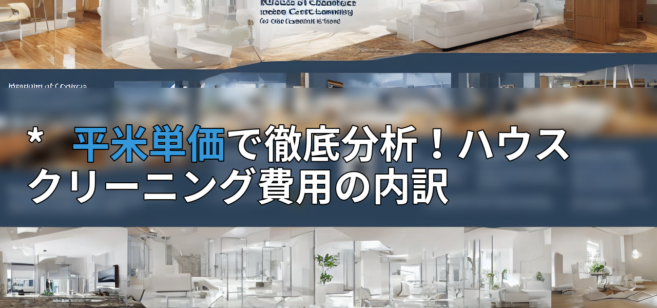 * 平米単価で徹底分析!ハウスクリーニング費用の内訳の画像