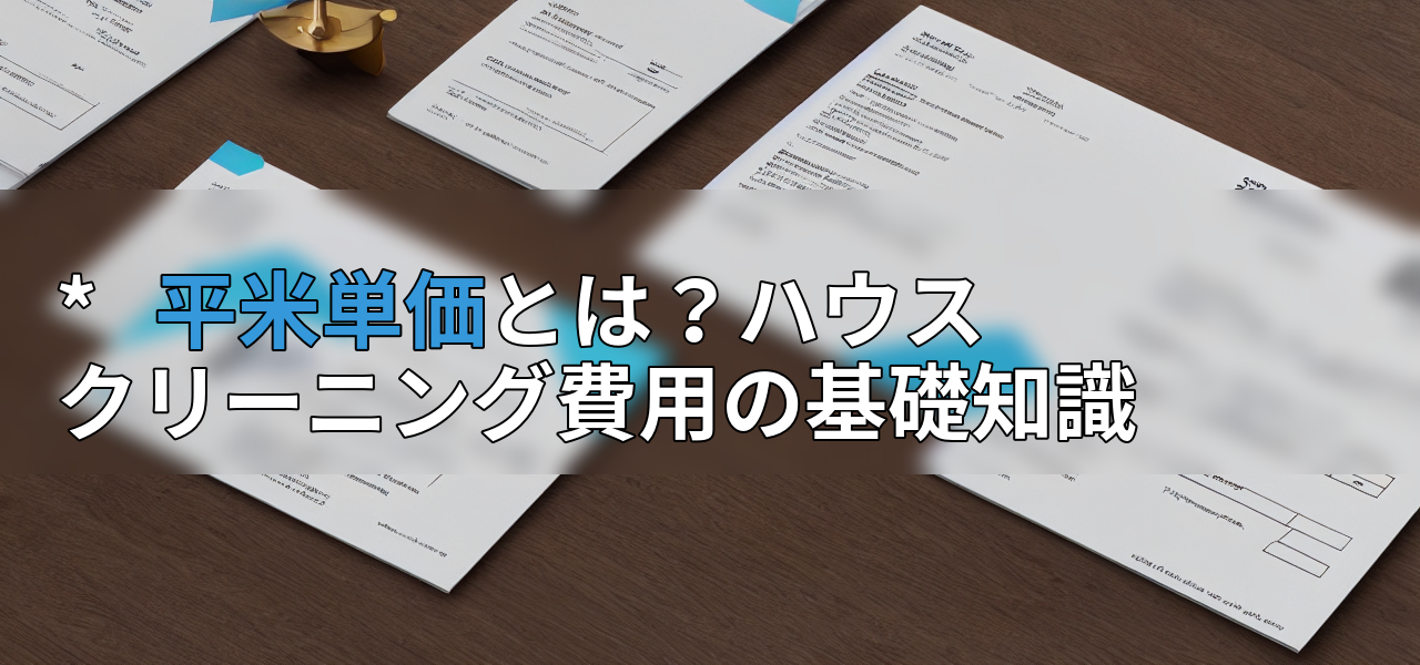 * 平米単価とは?ハウスクリーニング費用の基礎知識の画像