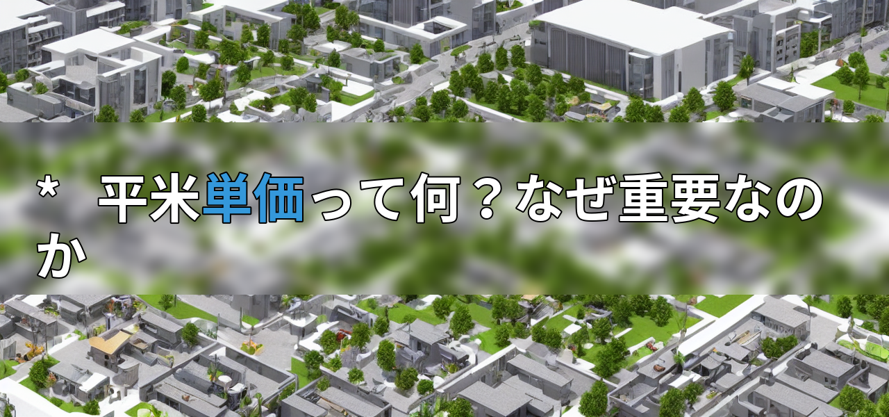 * 平米単価って何?なぜ重要なのかの画像