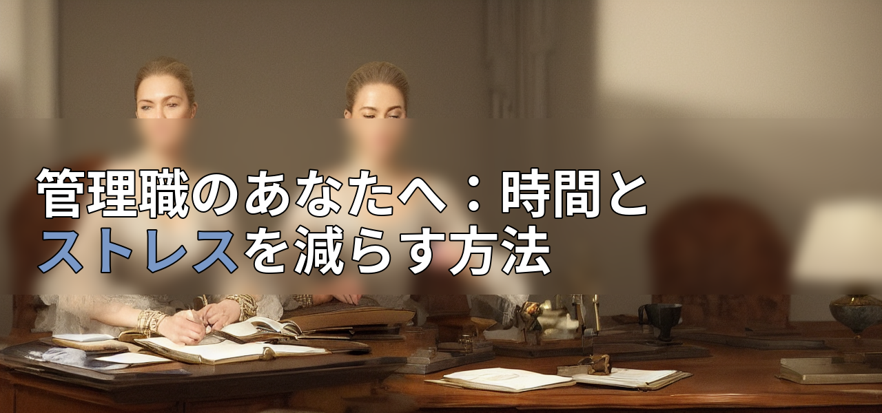 管理職のあなたへ:時間とストレスを減らす方法の画像