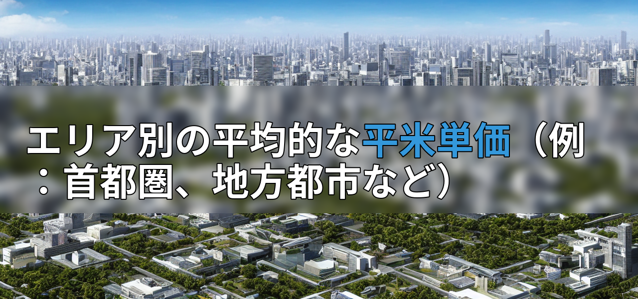 エリア別の平均的な平米単価(例:首都圏、地方都市など)の画像
