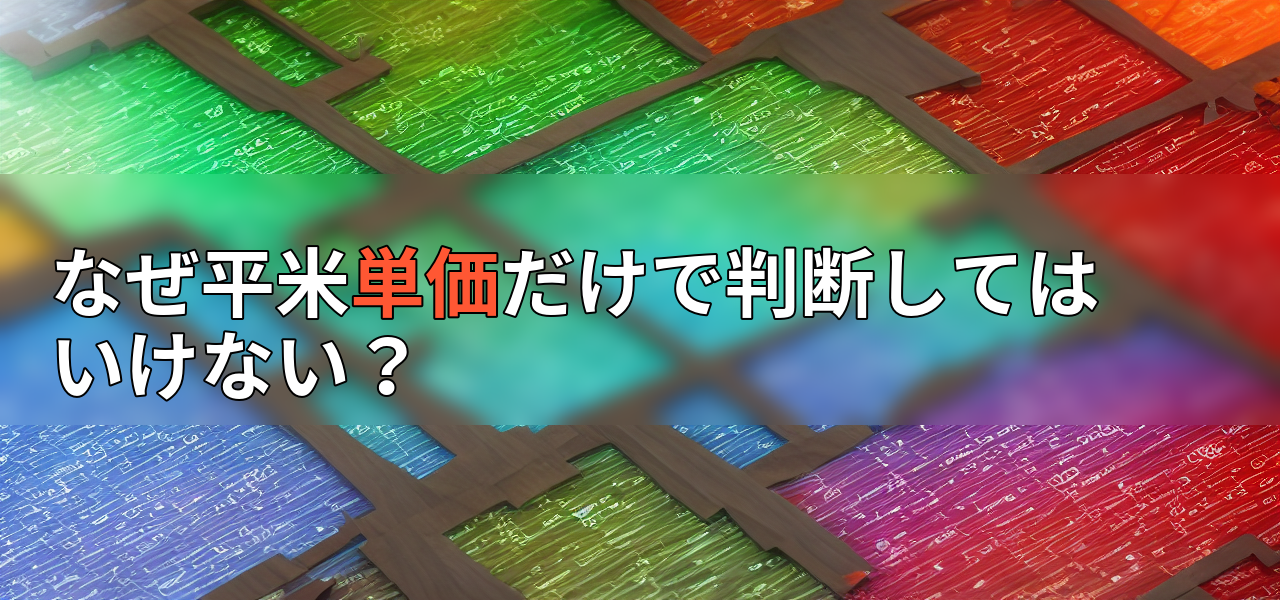 なぜ平米単価だけで判断してはいけない?の画像