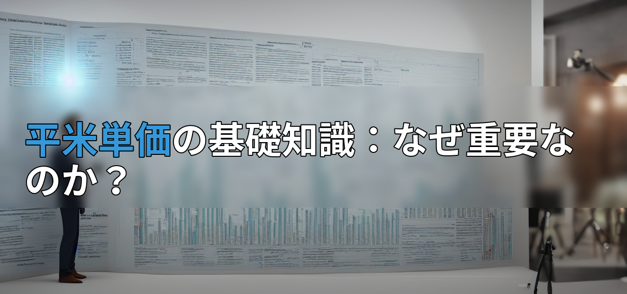 平米単価の基礎知識:なぜ重要なのか?の画像