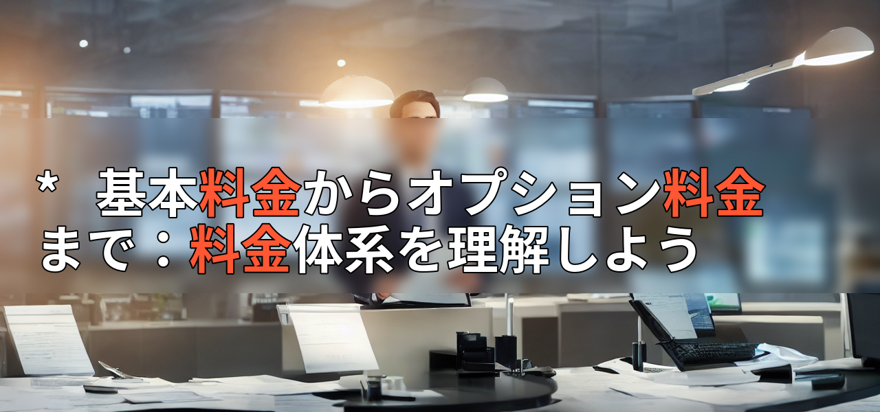 * 基本料金からオプション料金まで:料金体系を理解しようの画像