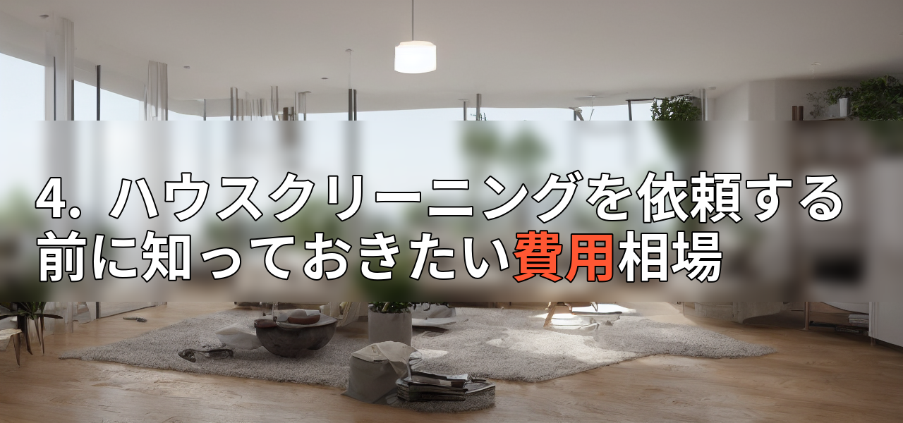 4. ハウスクリーニングを依頼する前に知っておきたい費用相場の画像
