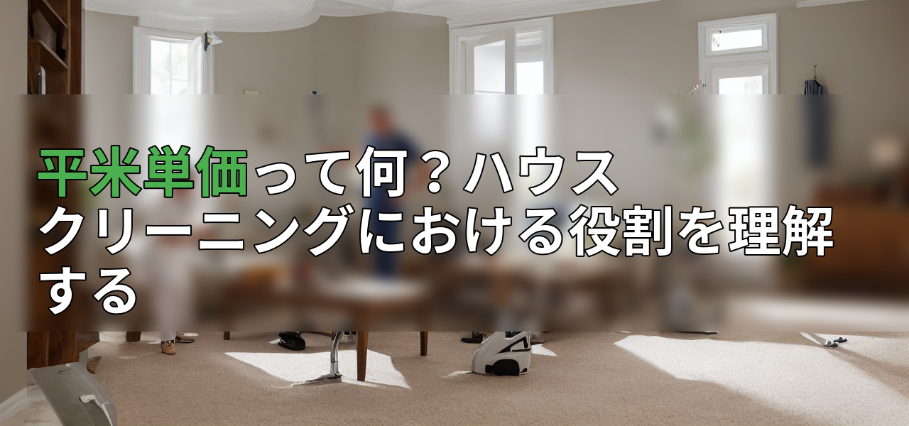 平米単価って何?ハウスクリーニングにおける役割を理解するの画像