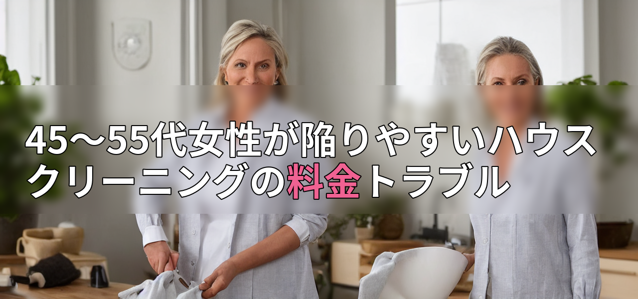 45~55代女性が陥りやすいハウスクリーニングの料金トラブルの画像